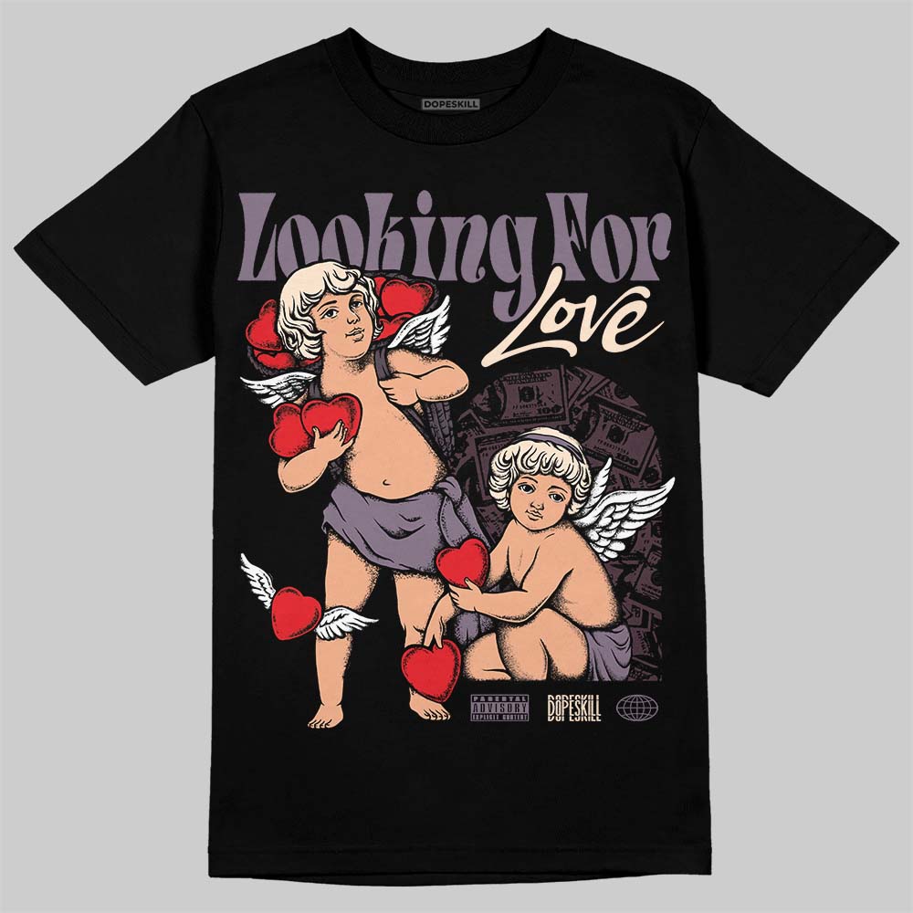 A Ma Maniére x Air Jordan 3 Black Violet Ore DopeSkill T-shirt Looking For Love Graphic Streetwear - Black