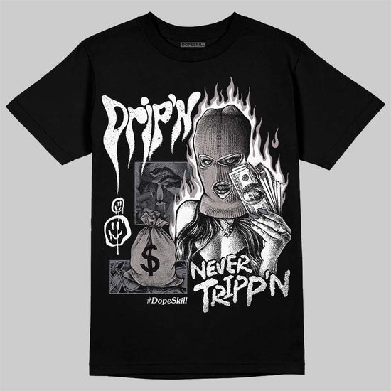 Lanvin Curb Sneakers White Anthracite DopeSkill T-Shirt Drip'n Never Tripp'n Graphic Streetwear - Black