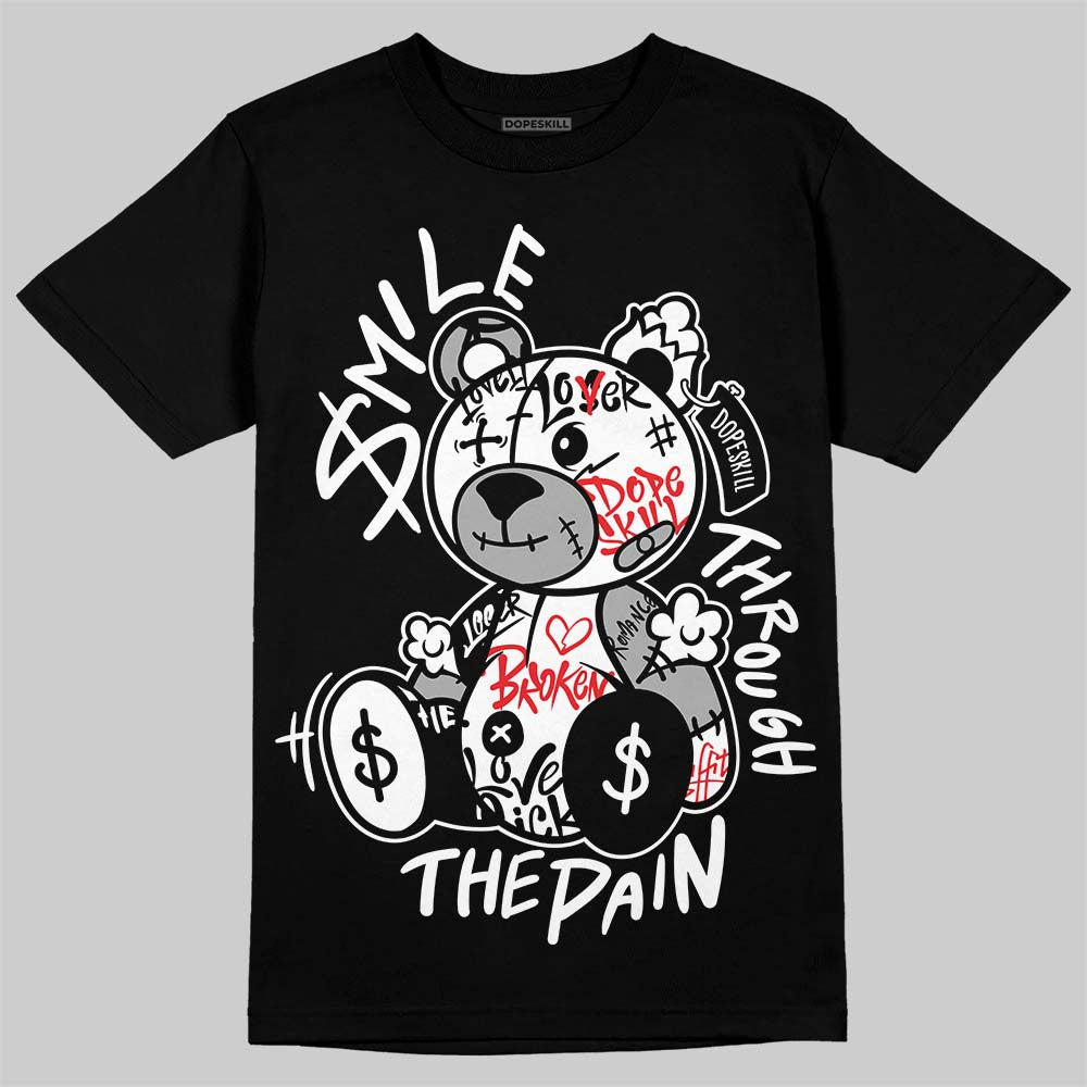 Jordan 4 “White Thunder” DopeSkill T-Shirt Smile Through The Pain Graphic Streetwear - Black