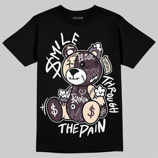 A Ma Maniére x Air Jordan 3 "Burgundy Crush" DopeSkill T-Shirt Smile Through The Pain Graphic Streetwear - Black