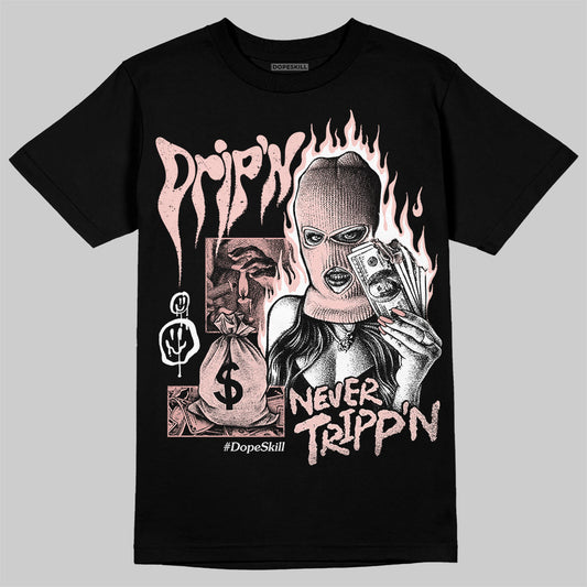 Lanvin Leather Curb Glitter Pale Pink DopeSkill T-Shirt Drip'n Never Tripp'n Graphic Streetwear  - Black