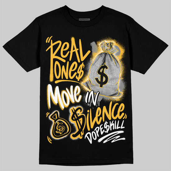 New Balance 9060 Varsity Gold (GS) DopeSkill T-Shirt Real Ones Move In Silence Graphic Streetwear - Black