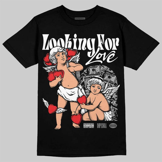 Jordan 4 “White Thunder” DopeSkill T-Shirt Looking For Love Graphic Streetwear - Black