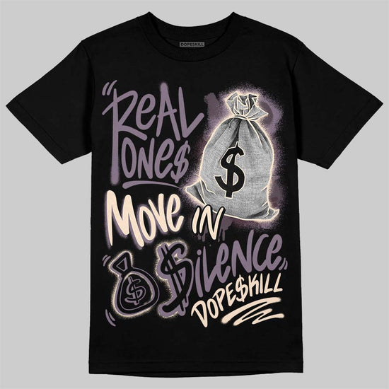 A Ma Maniére x Air Jordan 3 Black Violet Ore DopeSkill T-shirt Real Ones Move In Silence Graphic Streetwear - Black