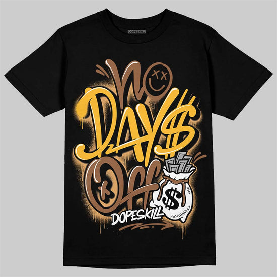 Jordan 1 High OG Black Metallic Gold DopeSkill T-Shirt No Days Off Graphic Streetwear - Black