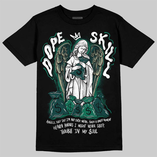 Jordan 4 Retro Oxidized Green DopeSkill T-Shirt Angels Graphic Streetwear - Black