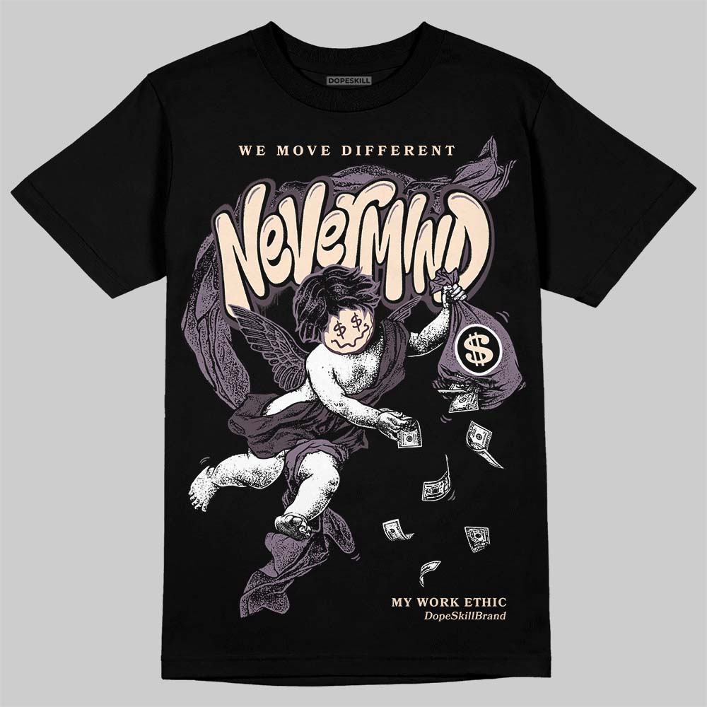 A Ma Maniére x Air Jordan 3 Black Violet Ore DopeSkill T-shirt Nevermind Graphic Streetwear - Black