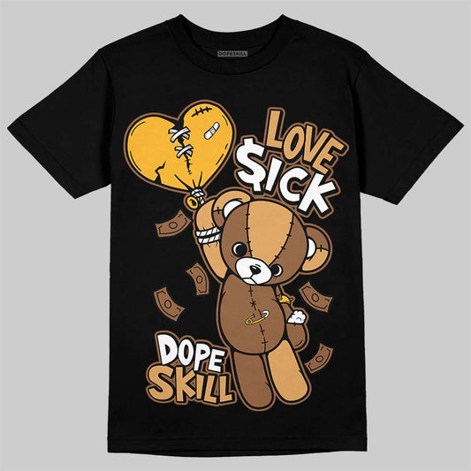 Jordan 1 High OG Black Metallic Gold DopeSkill T-Shirt Love Sick Graphic Streetwear - Black