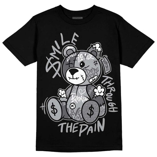 Jordan 4 Retro 'Wet Cement' DopeSkill T-Shirt Smile Through The Pain Graphic Streetwear - Black