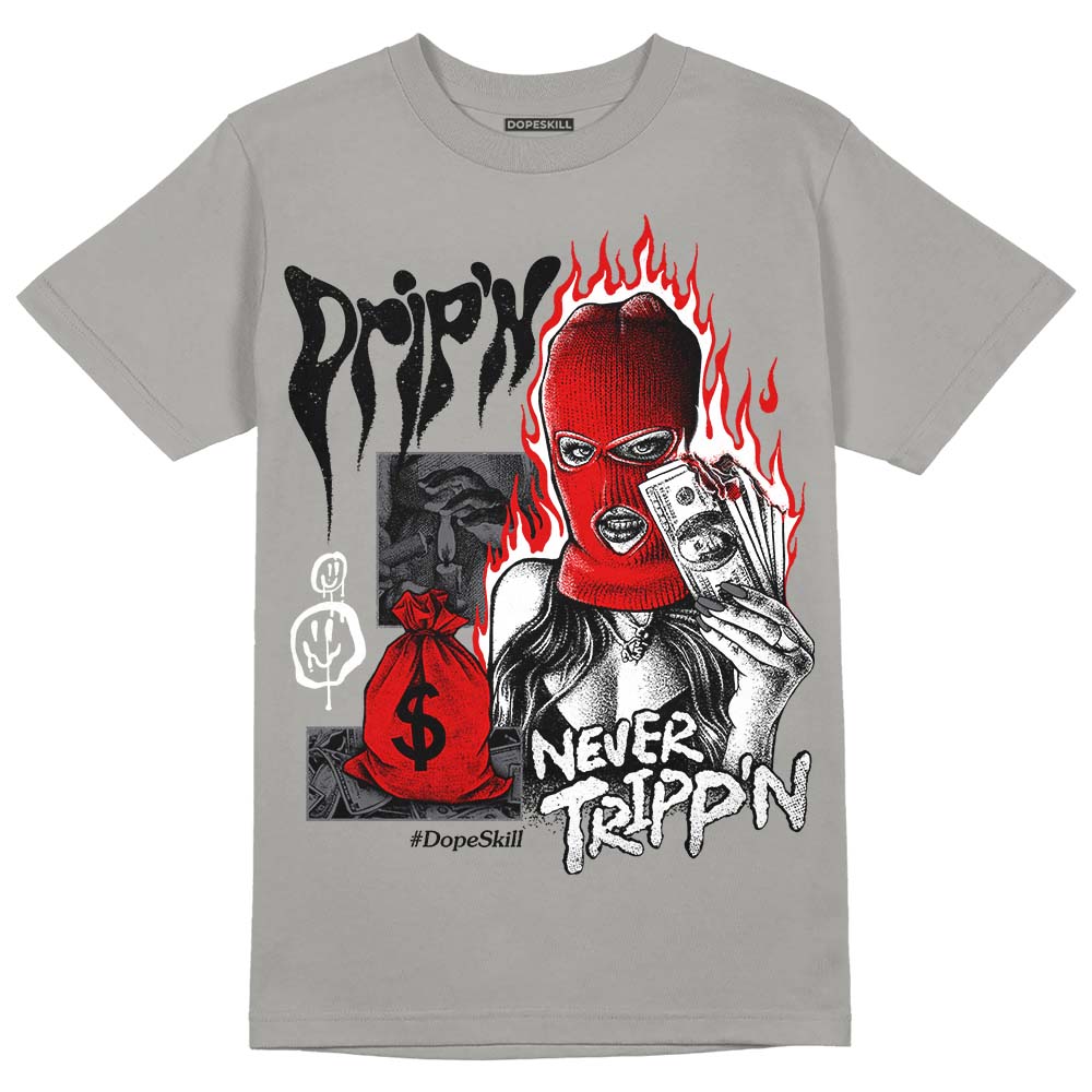 Jordan 4 Retro 'Wet Cement' DopeSkill Grey T-shirt Drip'n Never Tripp'n Graphic Streetwear