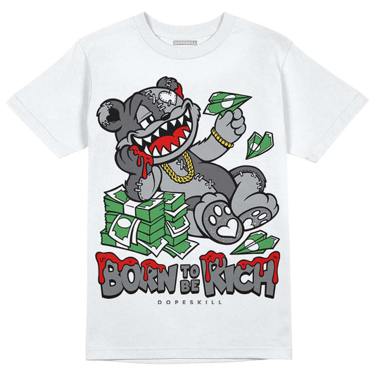 Jordan 4 Retro 'Wet Cement' DopeSkill T-Shirt Born To Be Rich Graphic Streetwear - White