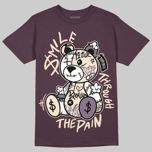 A Ma Maniére x Air Jordan 3 Black Violet Ore DopeSkill Maroon T-shirt Smile Through The Pain Graphic Streetwear