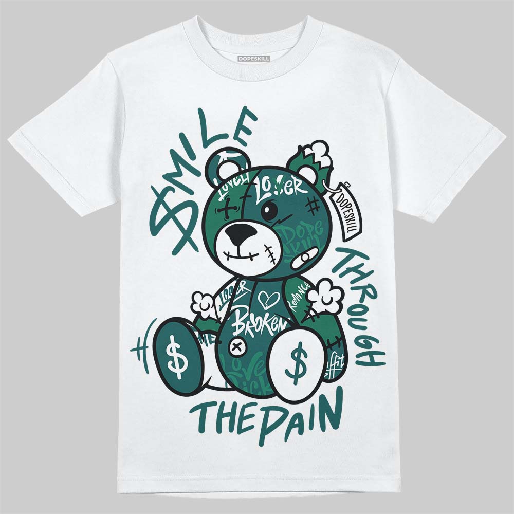 Jordan 4 Retro Oxidized Green DopeSkill T-Shirt Smile Through The Pain Graphic Streetwear - White 