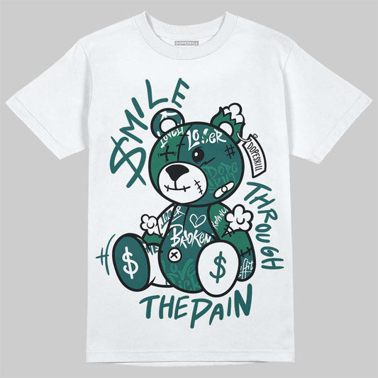 Jordan 4 Retro Oxidized Green DopeSkill T-Shirt Smile Through The Pain Graphic Streetwear - White 