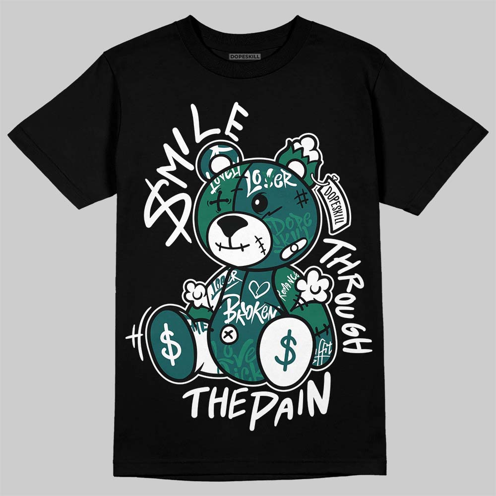 Jordan 4 Retro Oxidized Green DopeSkill T-Shirt Smile Through The Pain Graphic Streetwear - Black