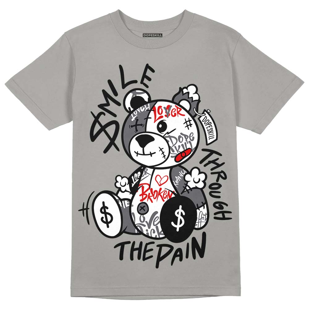 Jordan 4 Retro 'Wet Cement' DopeSkill Grey T-shirt Smile Through The Pain Graphic Streetwear