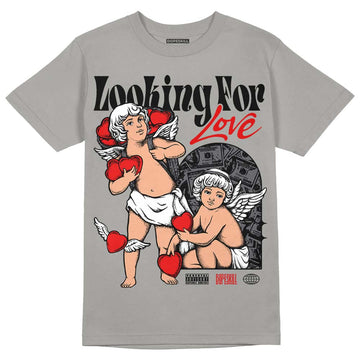 Jordan 4 Retro 'Wet Cement' DopeSkill Grey T-shirt Looking For Love Graphic Streetwear