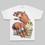Prosperous Hands' Oversize Print DopeSkill T-shirt Streetwear - White