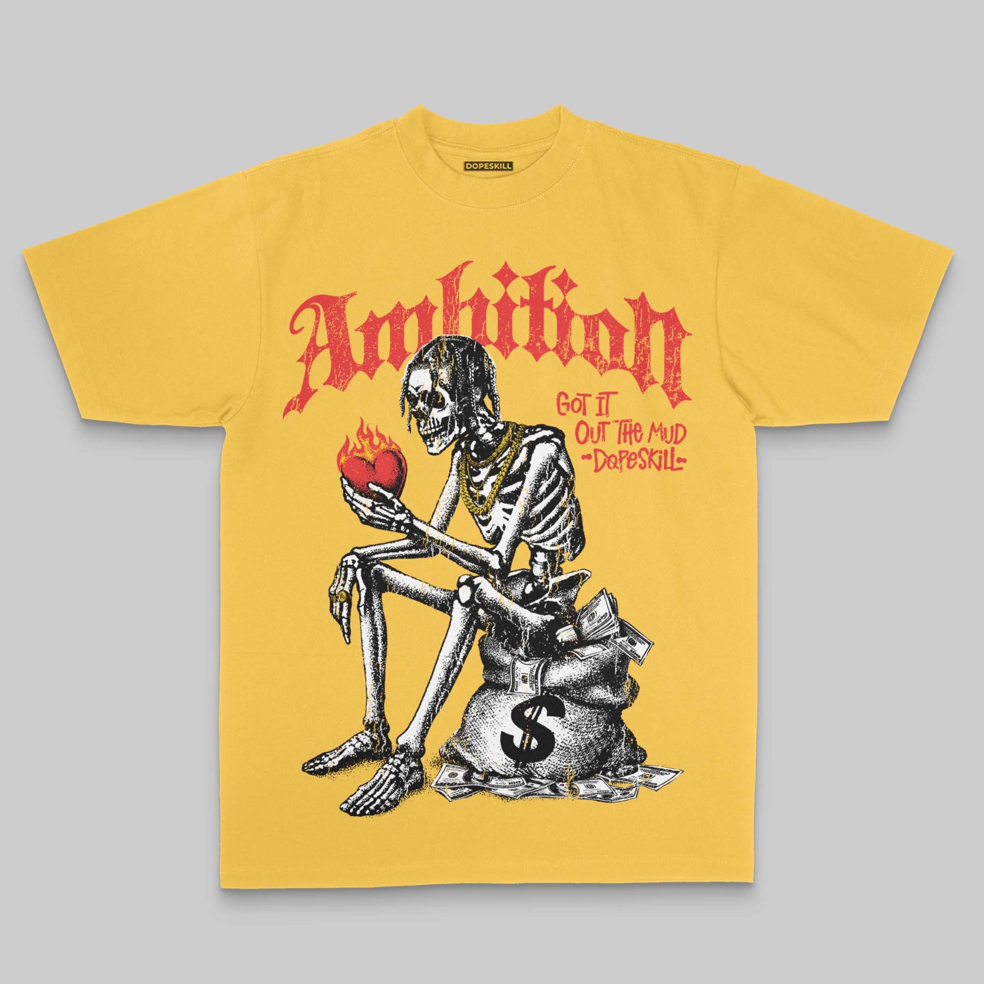Ambition DopeSkill Premium T-shirt Streetwear - Mustard