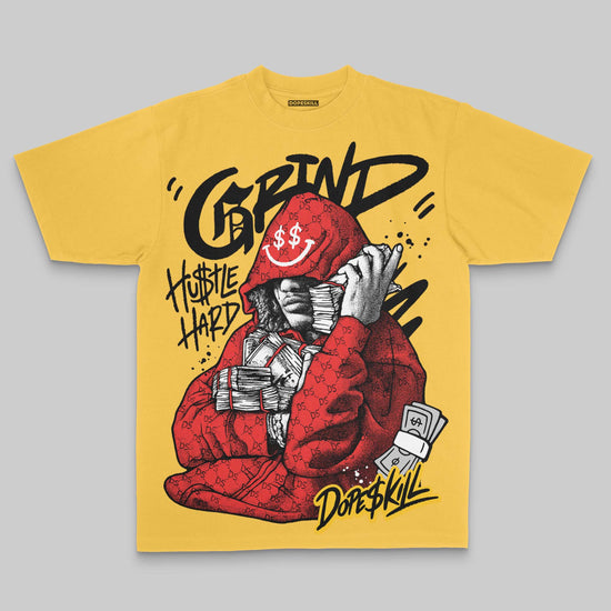 Yellow Oversize Print Grind Pray DopeSkill Graphic Premium T-shirt Streetwear - Mustard