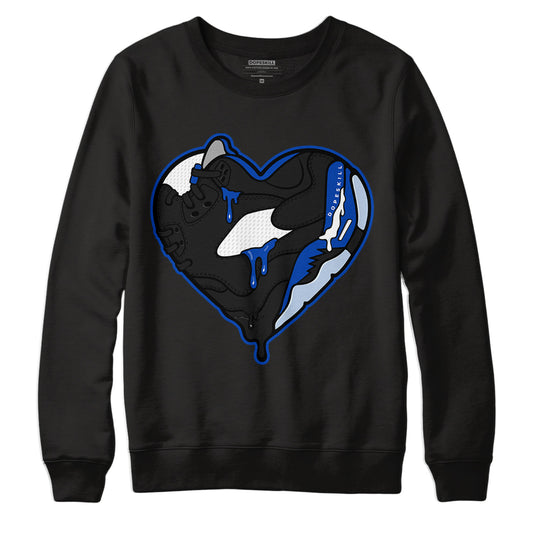 AJ 5 Racer Blue DopeSkill Sweatshirt Heart AJ 5 Graphic