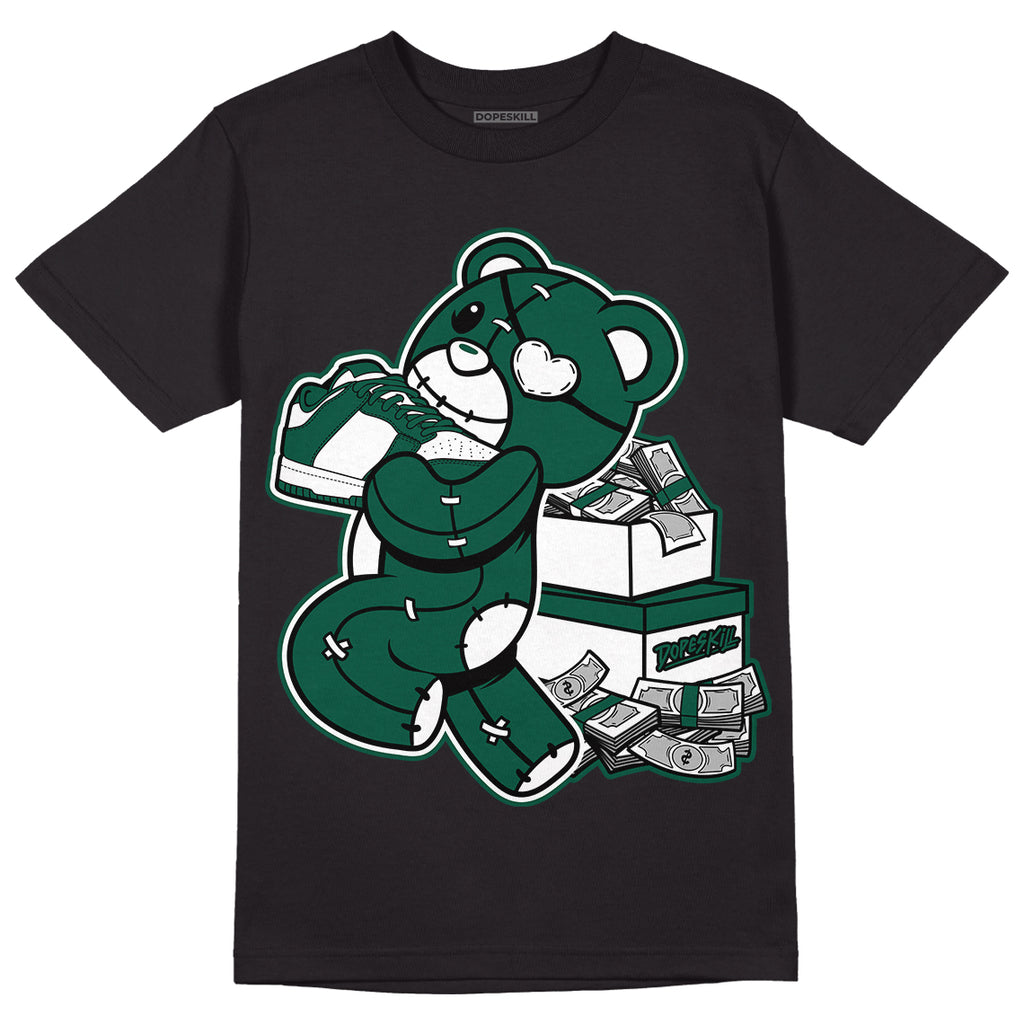 Lottery Pack Malachite Green Dunk Low DopeSkill T-Shirt Bear Steals Sneaker Graphic - Black