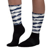 Midnight Navy 4s Sublimated Socks Abstract Tiger Graphic