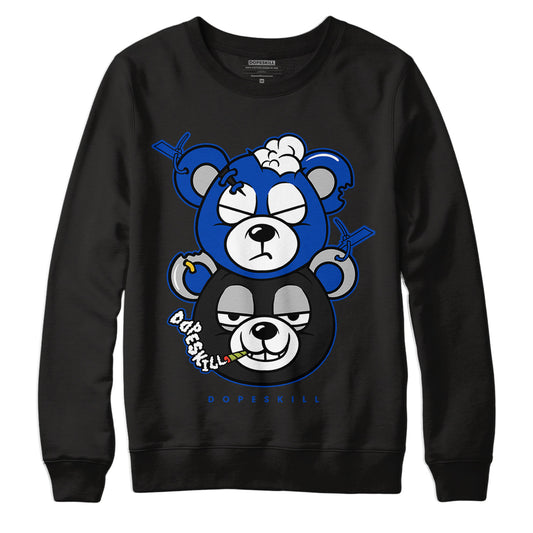 AJ 5 Racer Blue DopeSkill Sweatshirt New Double Bear Graphic