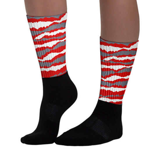 Gym Red 9s Sublimated Socks Abstract Tiger Graphic