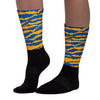 Dunk Blue Jay and University Gold Sublimated Socks Abstract Tiger Graphic