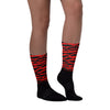 Abstract Tiger Sublimated Socks Match AJ 9 Chile Red