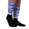 Racer Blue White Dunk Low Sublimated Socks Abstract Tiger Graphic