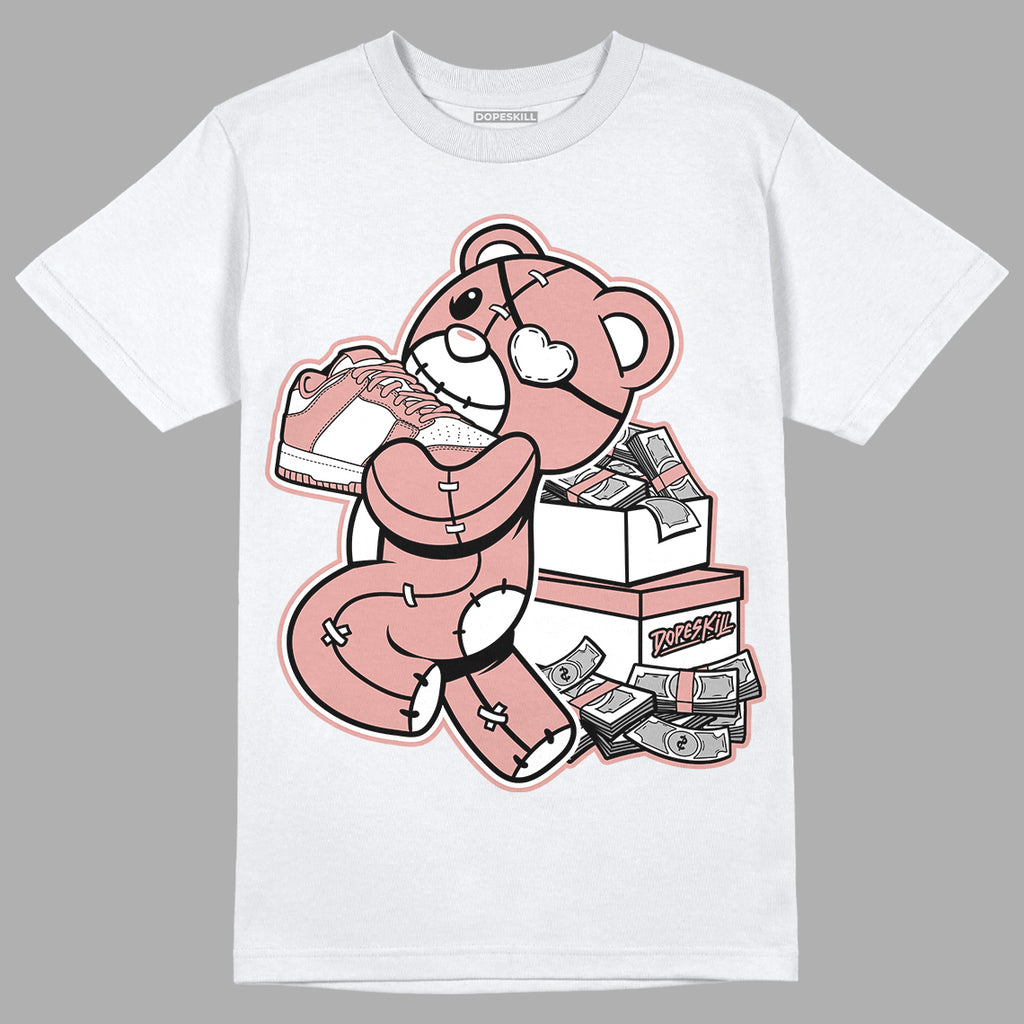 Rose Whisper Dunk Low DopeSkill T-Shirt Bear Steals Sneaker Graphic - White 