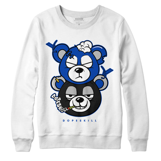 AJ 5 Racer Blue DopeSkill Sweatshirt New Double Bear Graphic