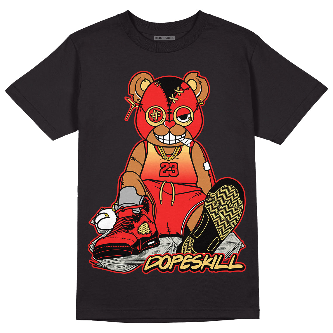 Dunk On Mars 5s DopeSkill T-Shirt Greatest Graphic - Black