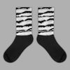 Black Metallic Chrome 6s Sublimated Socks Abstract Tiger Graphic