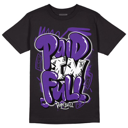 PURPLE Collection DopeSkill T-Shirt New Paid In Full Graphic - Black
