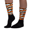 Orange Black White Sublimated Socks Abstract Tiger Graphic