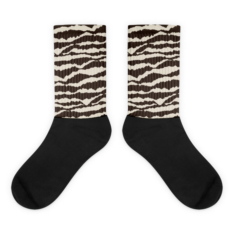 Abstract Tiger Sublimated Socks Match Jordan 1 Low OG “Reverse Mocha”