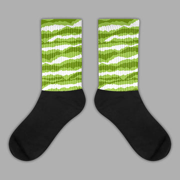 Abstract Tiger Sublimated Socks Match Dunk Low 'Chlorophyll'