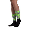 Abstract Tiger Sublimated Socks Match AJ 5 Green Bean