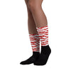 Abstract Tiger Sublimated Socks Match AJ 6 “Red Oreo”