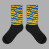 Dunk Blue Jay and University Gold Sublimated Socks Abstract Tiger Graphic Streetwear