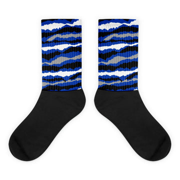 AJ 5 Racer Blue Dopeskill Socks Abstract Tiger Graphic