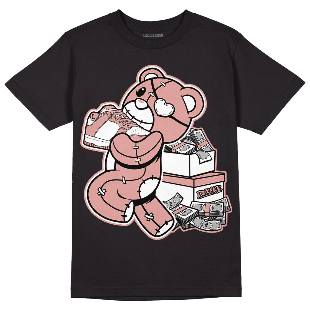 Rose Whisper Dunk Low DopeSkill T-Shirt Bear Steals Sneaker Graphic - Black