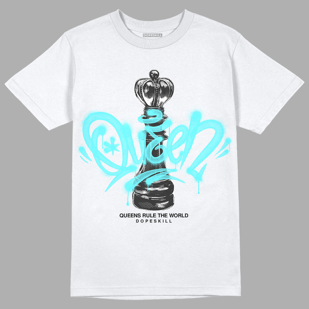 Jordan 5 Aqua DopeSkill T-Shirt Queen Chess Graphic Streetwear - White