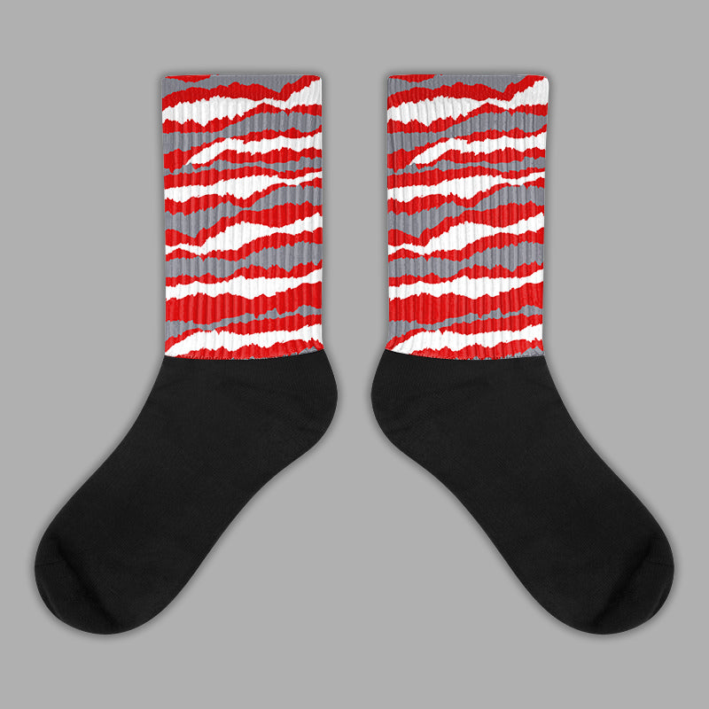 Gym Red 9s Sublimated Socks Abstract Tiger Graphic