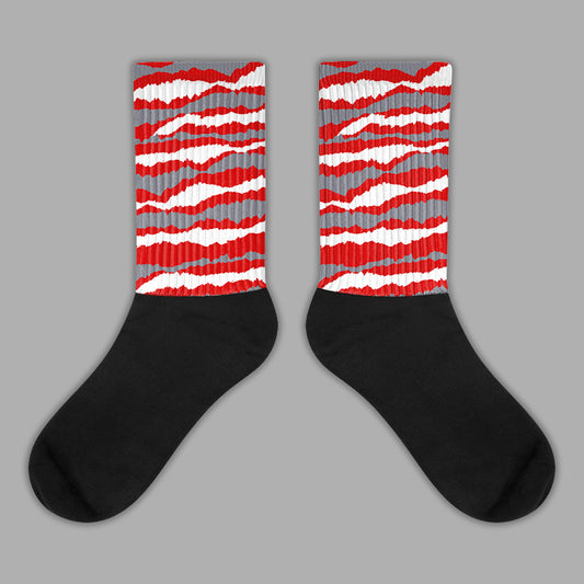 Gym Red 9s Sublimated Socks Abstract Tiger Graphic