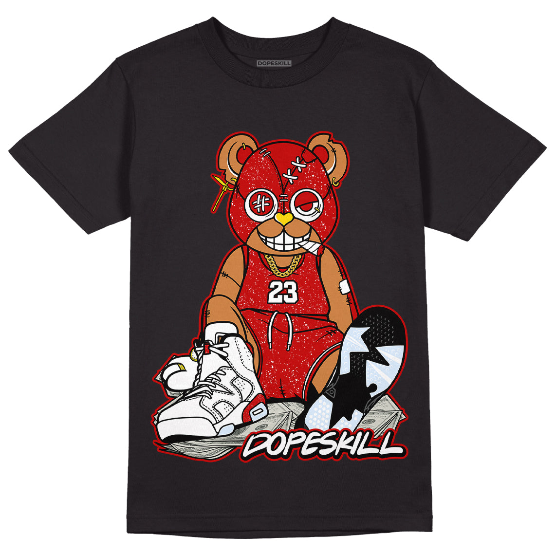 Jordan 6 “Red Oreo” DopeSkill T-Shirt Greatest Graphic - Black 