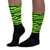 Neon Green Collection Sublimated Socks Abstract Tiger Graphic